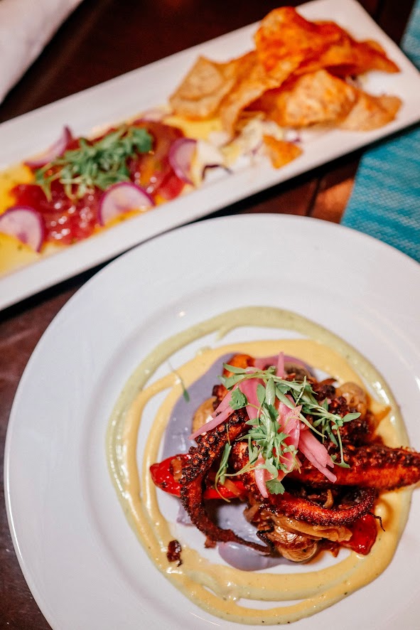food on dining plates at The Shores Restaurant